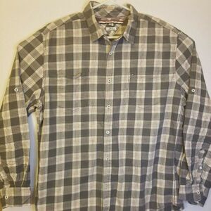 Tommy Hilfiger Mens XL Grey Plum Burgandy Plaid Button Up Custom Fit Long Sleeve